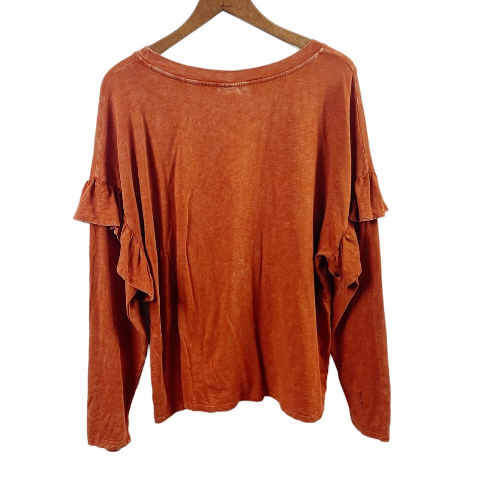 Universal Thread Boho Ruffle Sleeve Rust Colored … - image 2